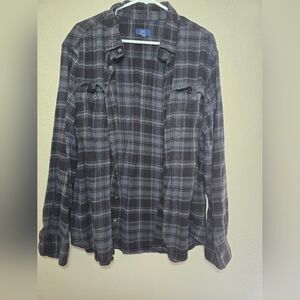 Black and Gray Plaid Men's Shirt